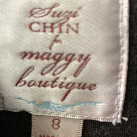 Chin Maggi gray dress beaded shoulder size 8 - Picture 7 of 13